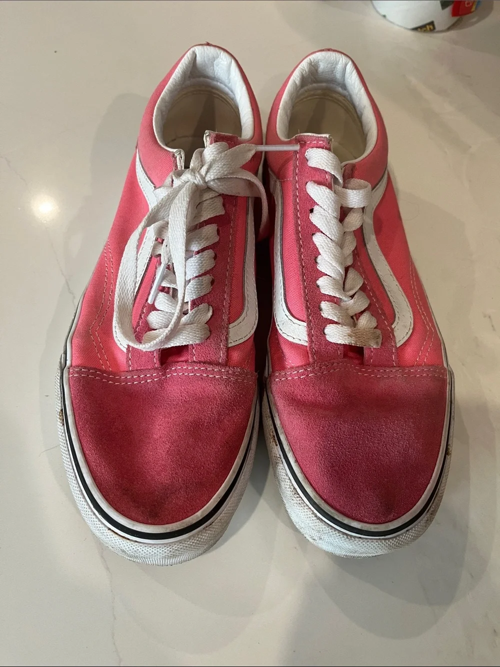 Vans Pink Low-Top Sneakers with White Stripe